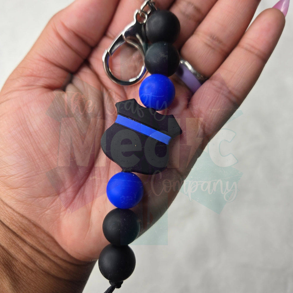 Police - Silicone Beaded Keychain