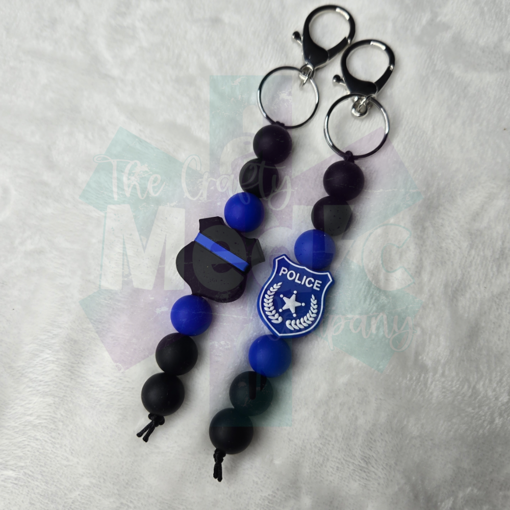 Police - Silicone Beaded Keychain