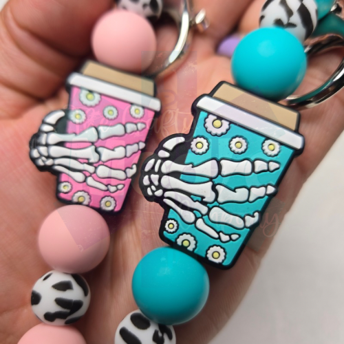 Skellie Coffee - Silicone Beaded Keychain